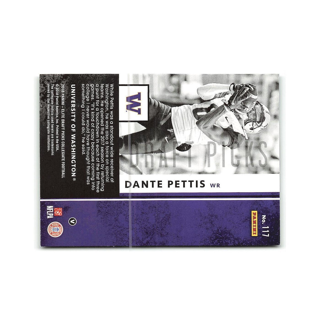 Dante Pettis Rookie 2018 Panini Elite Draft Picks #117 Washington Huskies NM