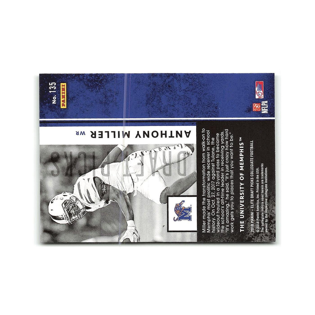 Anthony Miller Rookie 2018 Panini Elite Draft Picks #135 Memphis Tigers NM