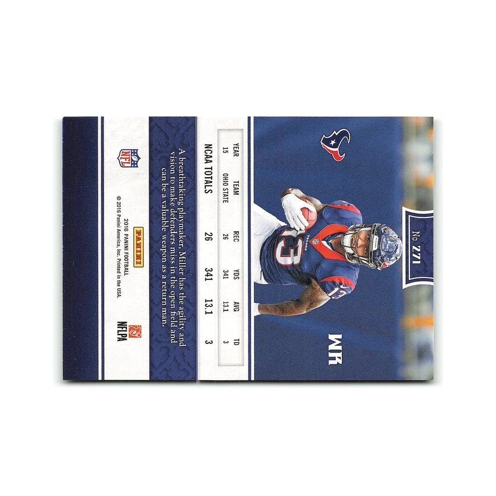 Braxton Miller Rookie 2016 Panini #271 Houston Texans Football Card NM