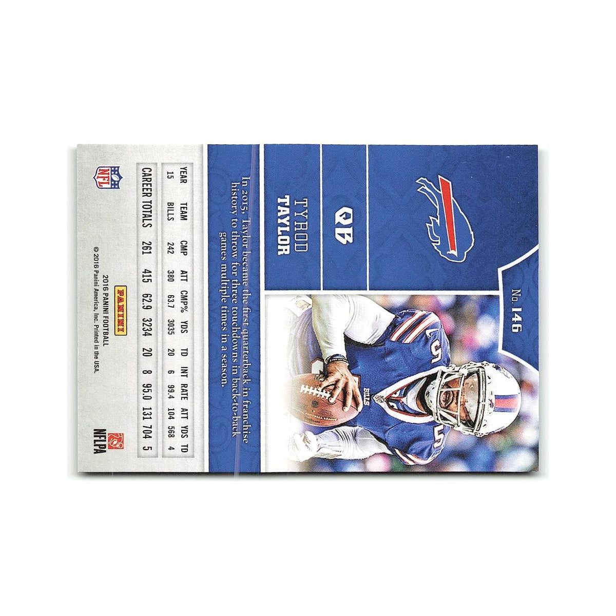 Tyrod Taylor 2016 Panini #146 Buffalo Bills Football Card NM