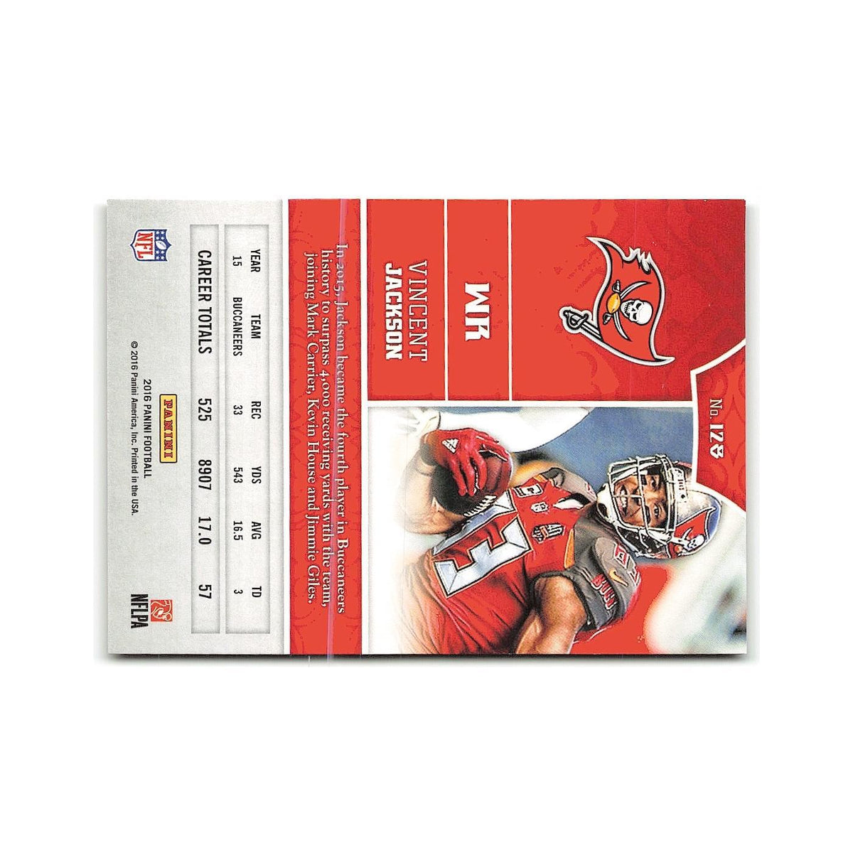 Vincent Jackson 2016 Panini #128 Tampa Bay Buccaneers Football Card NM