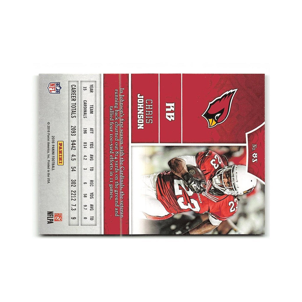 Chris Johnson 2016 Panini #85 Arizona Cardinals Football Card NM