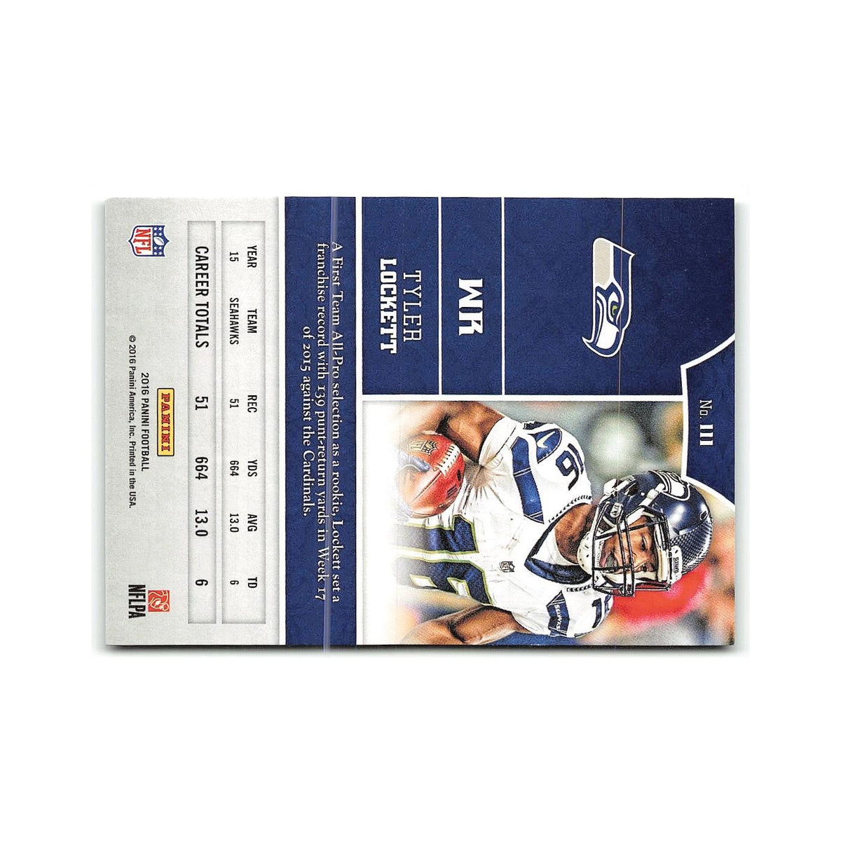 Tyler Lockett 2016 Panini #111 Seattle Seahawks Football Card NM