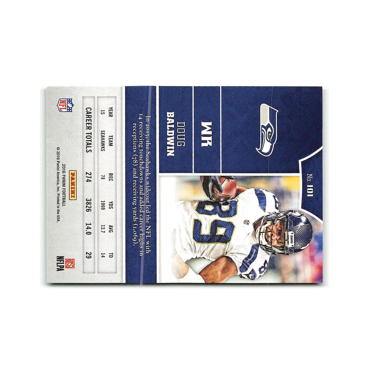 Doug Baldwin 2016 Panini #101 Seattle Seahawks Football Card NM