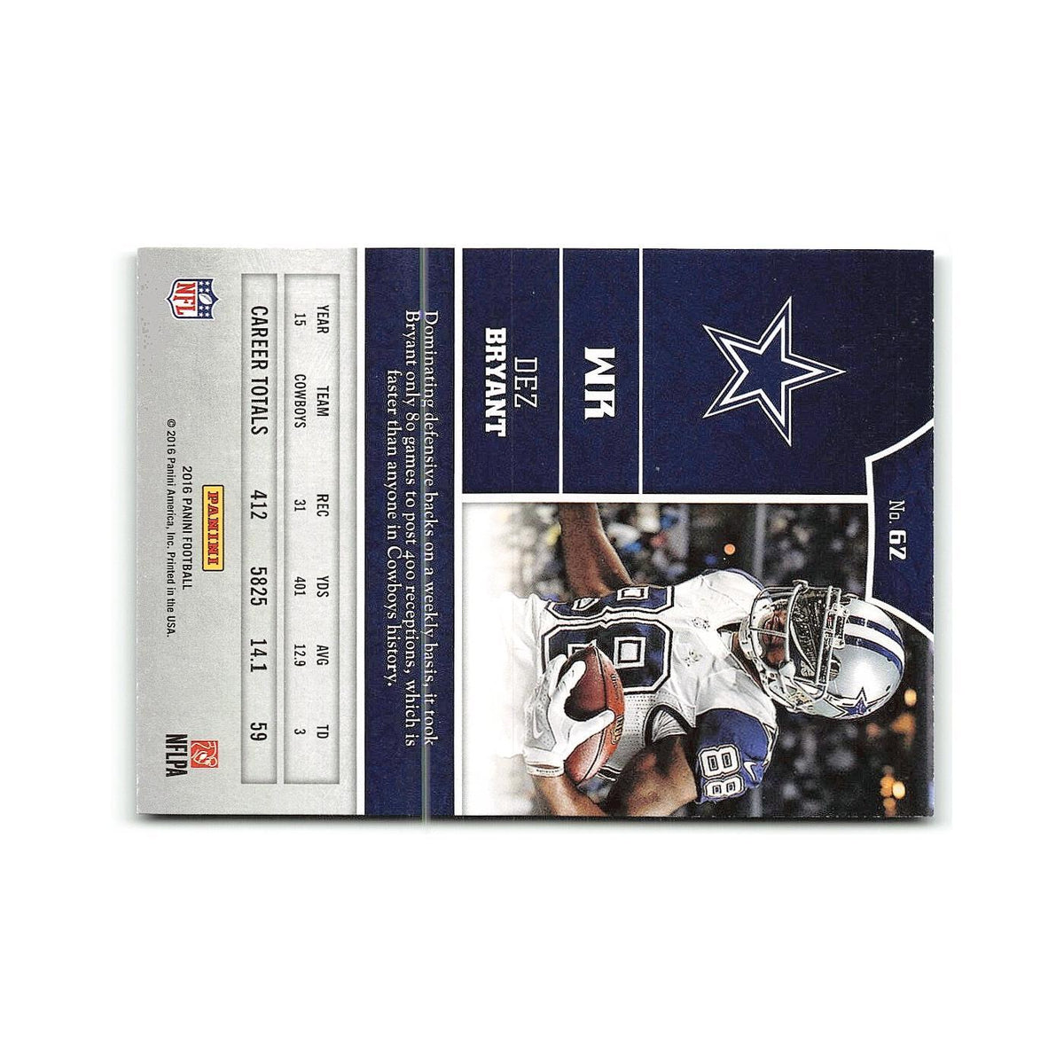 Dez Bryant 2016 Panini #62 Dallas Cowboys Football Card NM
