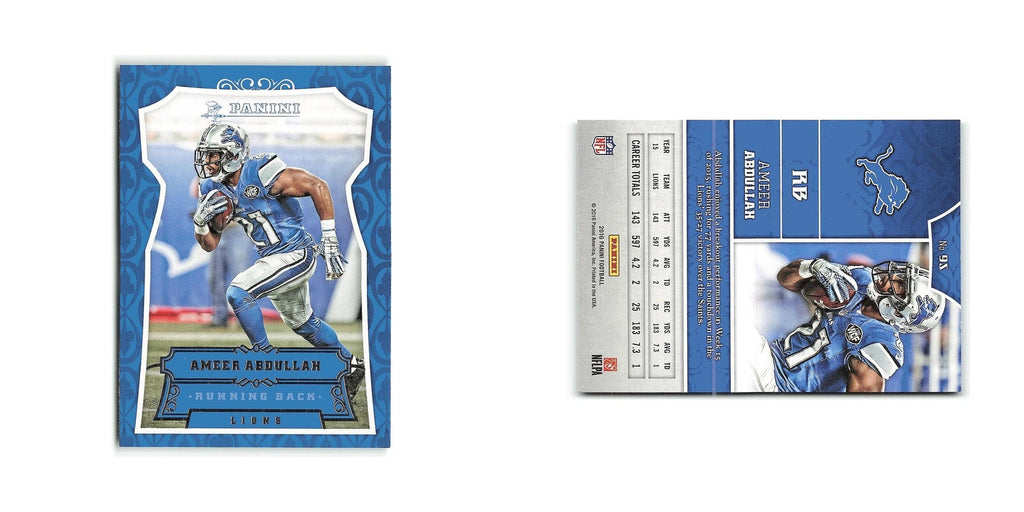 Ameer Abdullah 2016 Panini #95 Detroit Lions Football Card NM