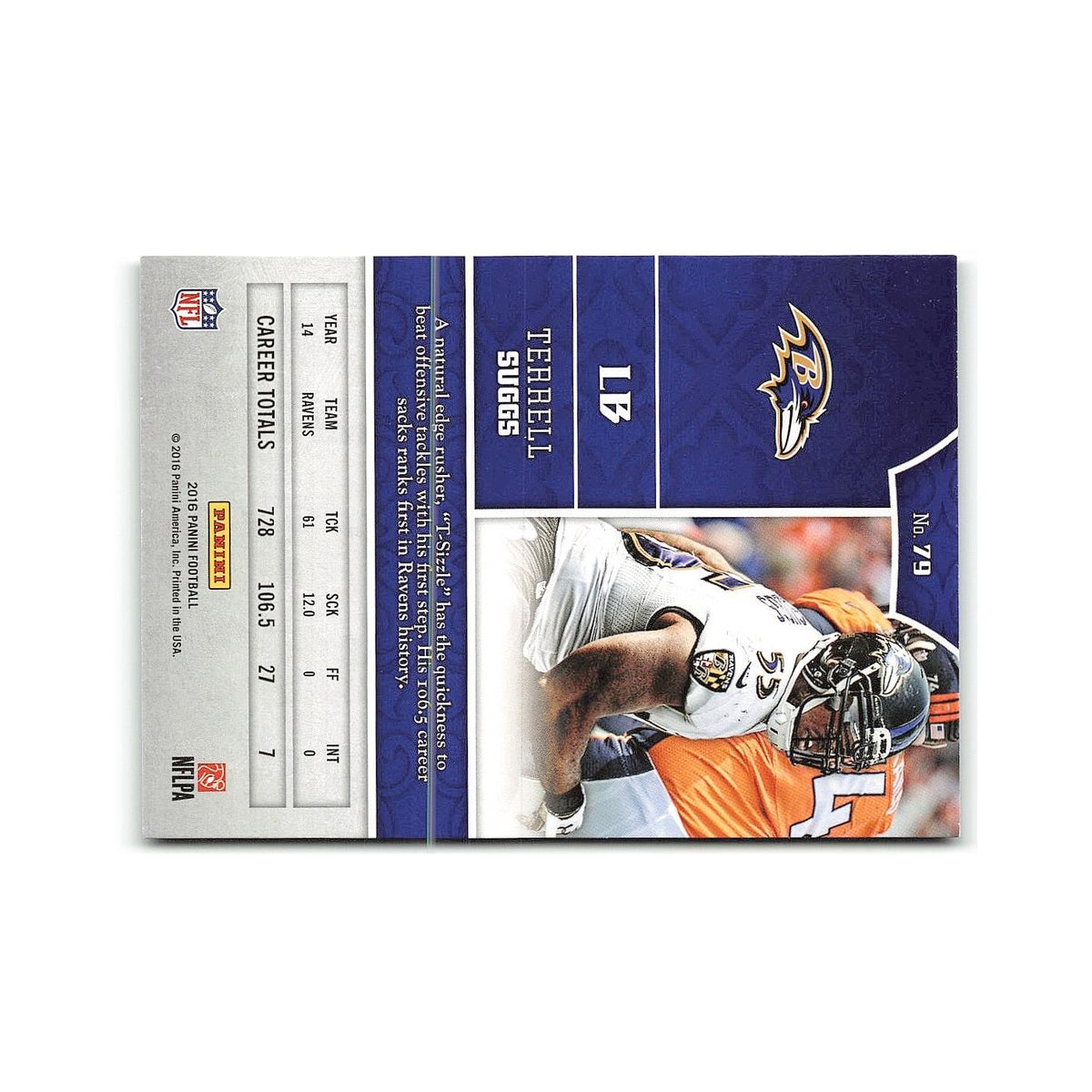 Terrell Suggs 2016 Panini #79 Baltimore Ravens Football Card NM