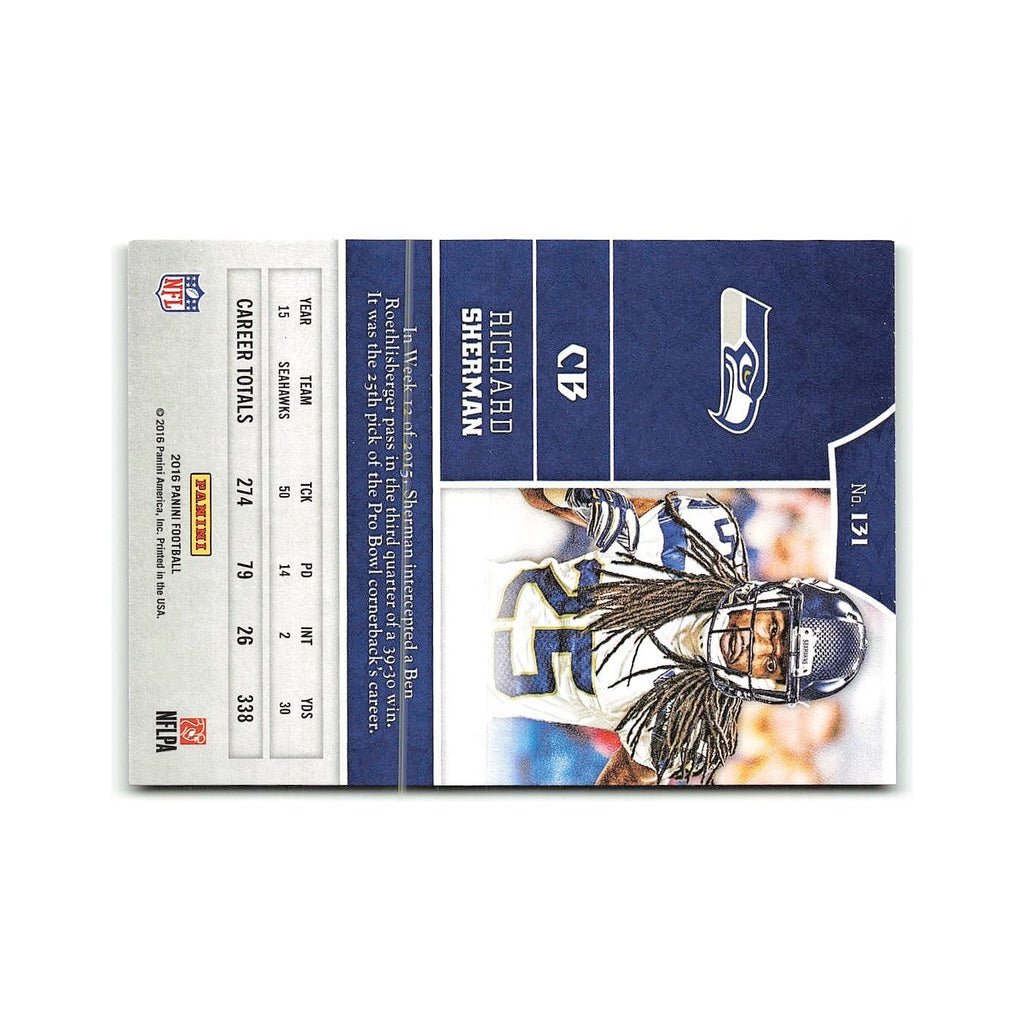 Richard Sherman 2016 Panini #131 Seattle Seahawks Football Card NM