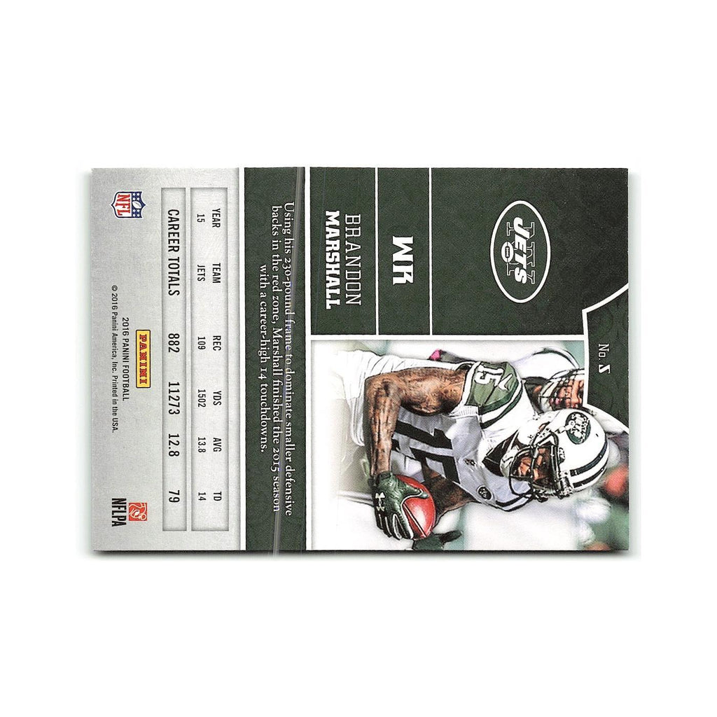 Brandon Marshall 2016 Panini #5 New York Jets Football Card NM