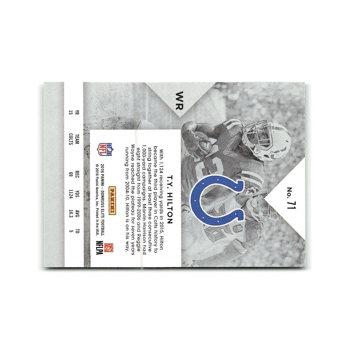 T.Y. Hilton 2016 Donruss Elite #71 Indianapolis Colts Football Card NM