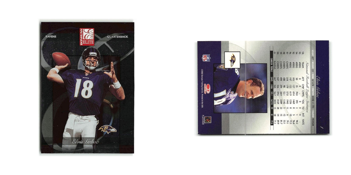 Elvis Grbac 2002 Donruss Elite #1 Baltimore Ravens Football Card NM