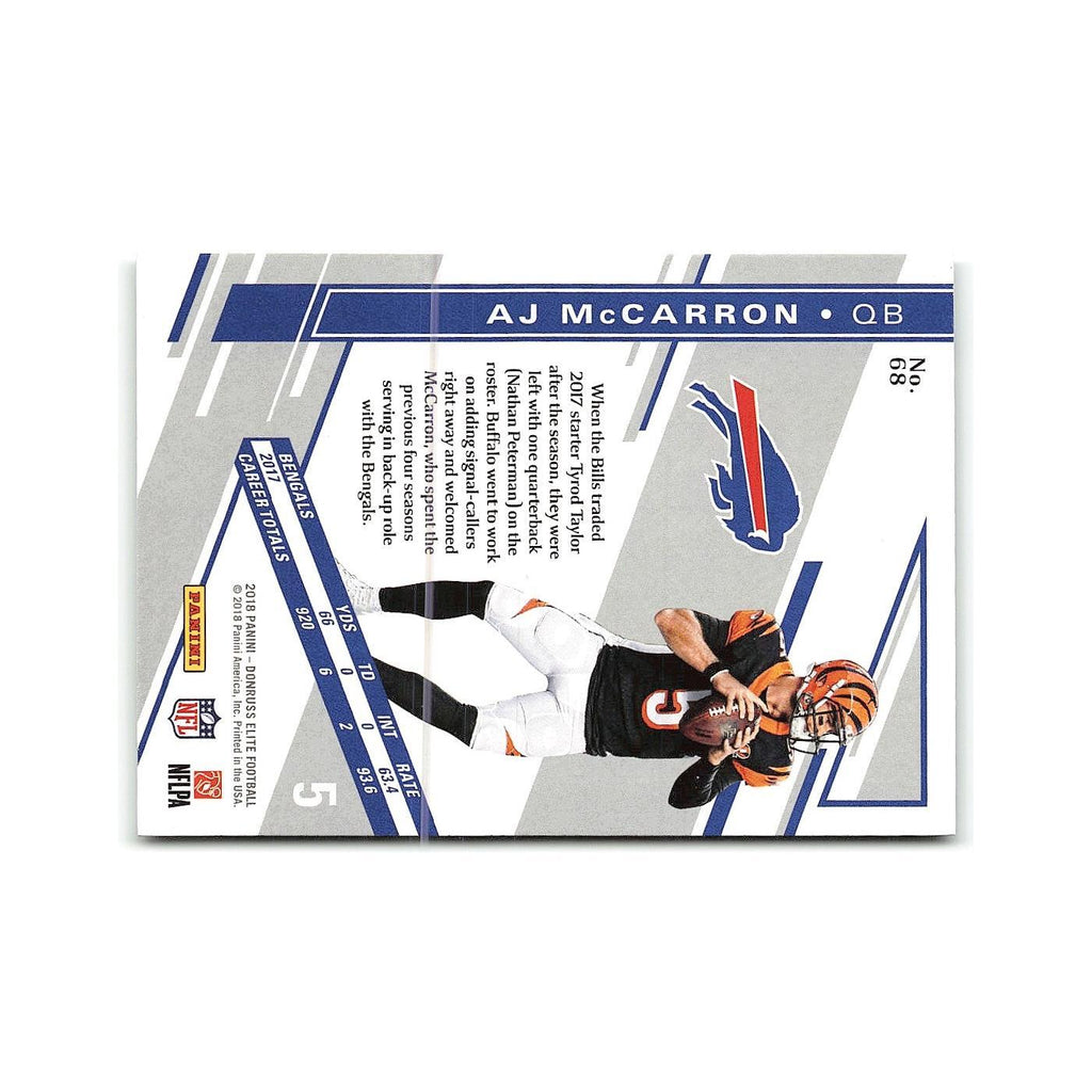 AJ McCarron 2018 Donruss Elite #68 Buffalo Bills Football Card NM