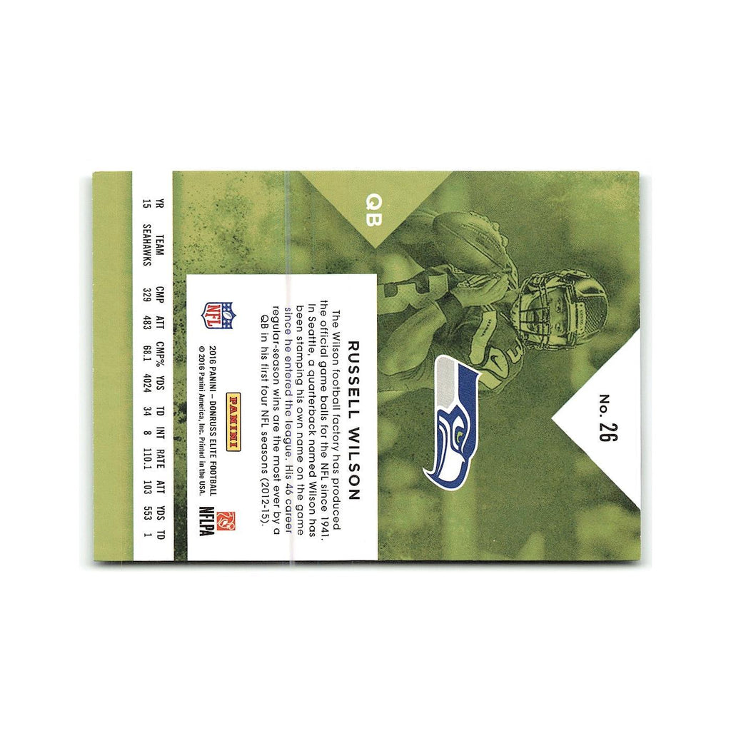 Russell Wilson 2016 Donruss Elite #26 Seattle Seahawks Football Card NM