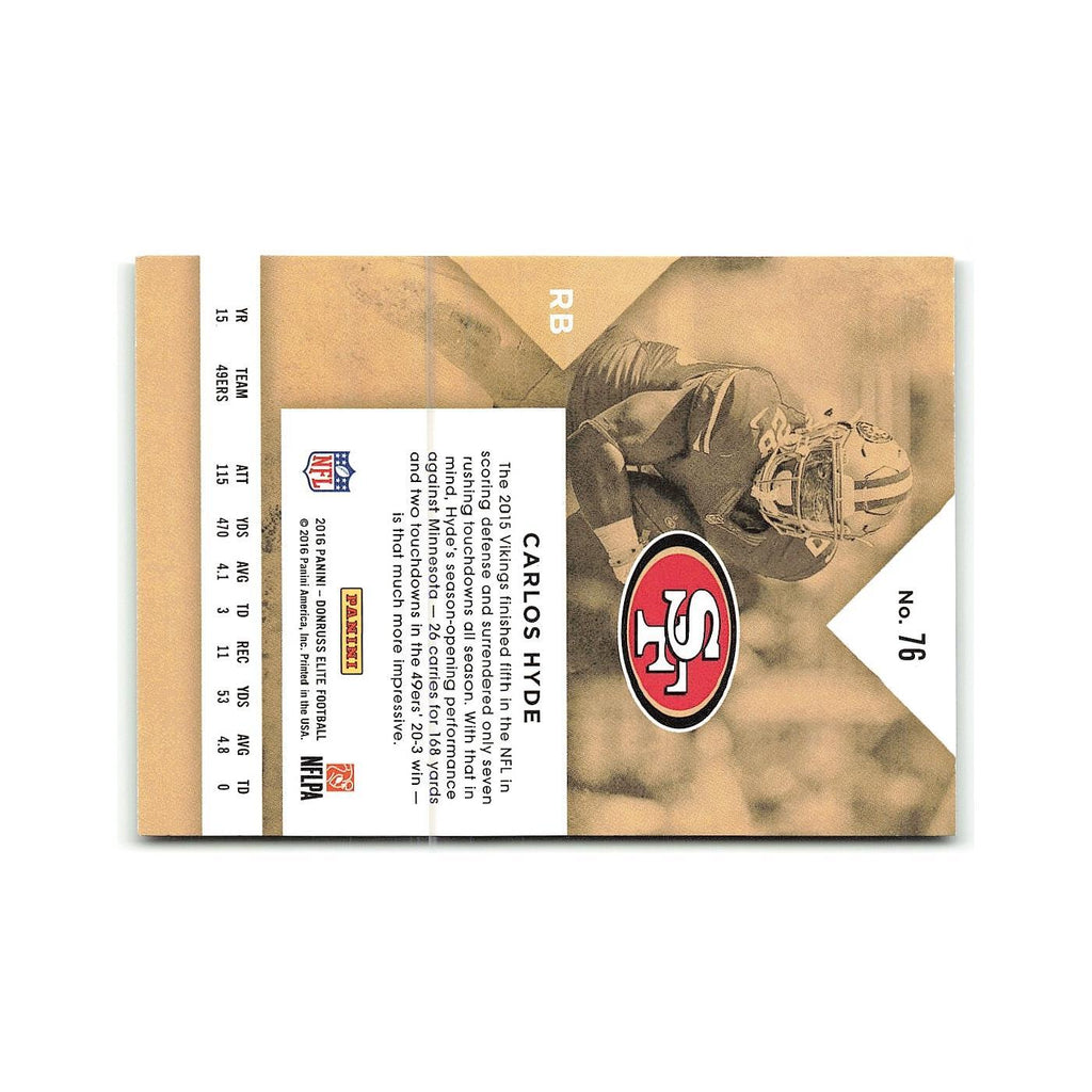 Carlos Hyde 2016 Donruss Elite #11 San Francisco 49ers Football Card NM