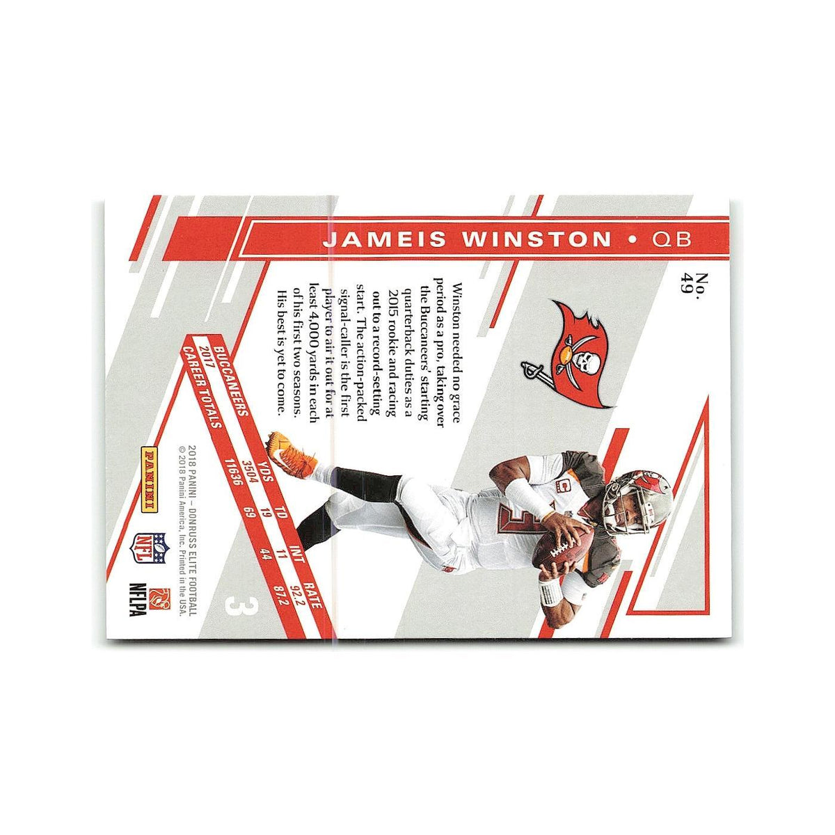 Jameis Winston 2018 Donruss Elite #49 Tampa Bay Buccaneers Football Card NM