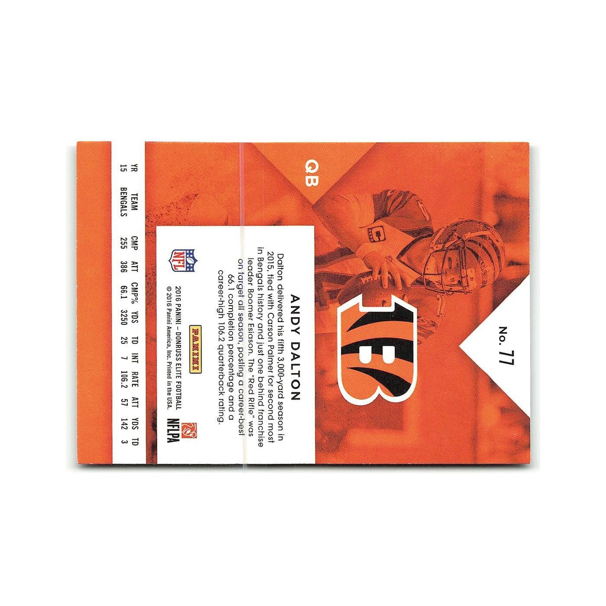 Andy Dalton 2016 Donruss Elite #3 Cincinnati Bengals Football Card NM