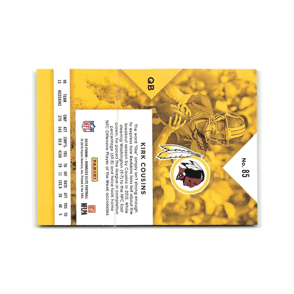 Kirk Cousins 2016 Donruss Elite #85 Washington Redskins Football Card NM