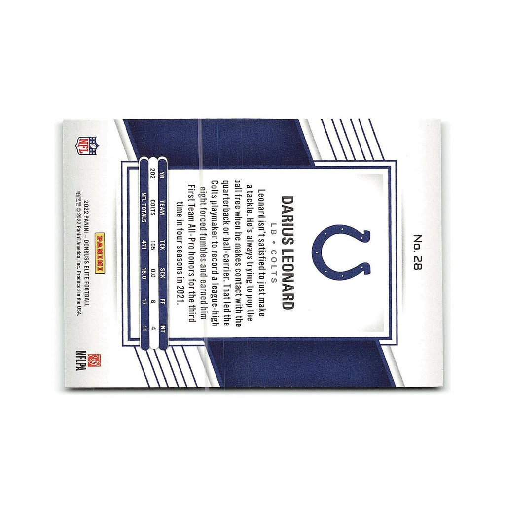 Darius Leonard 2022 Donruss Elite #28 Indianapolis Colts Football Card NM