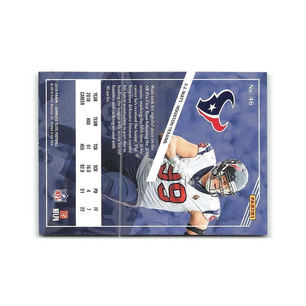 J.J. Watt 2019 Donruss Elite #46 Houston Texans Football Card NM