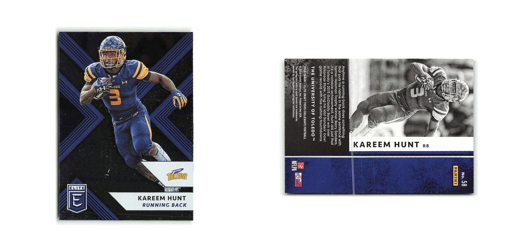 Kareem Hunt 2018 Panini Elite Draft Picks #58 Toledo Rockets Football Card NM