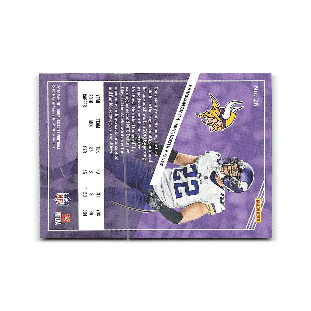 Harrison Smith 2019 Donruss Elite #28 Minnesota Vikings Football Card NM