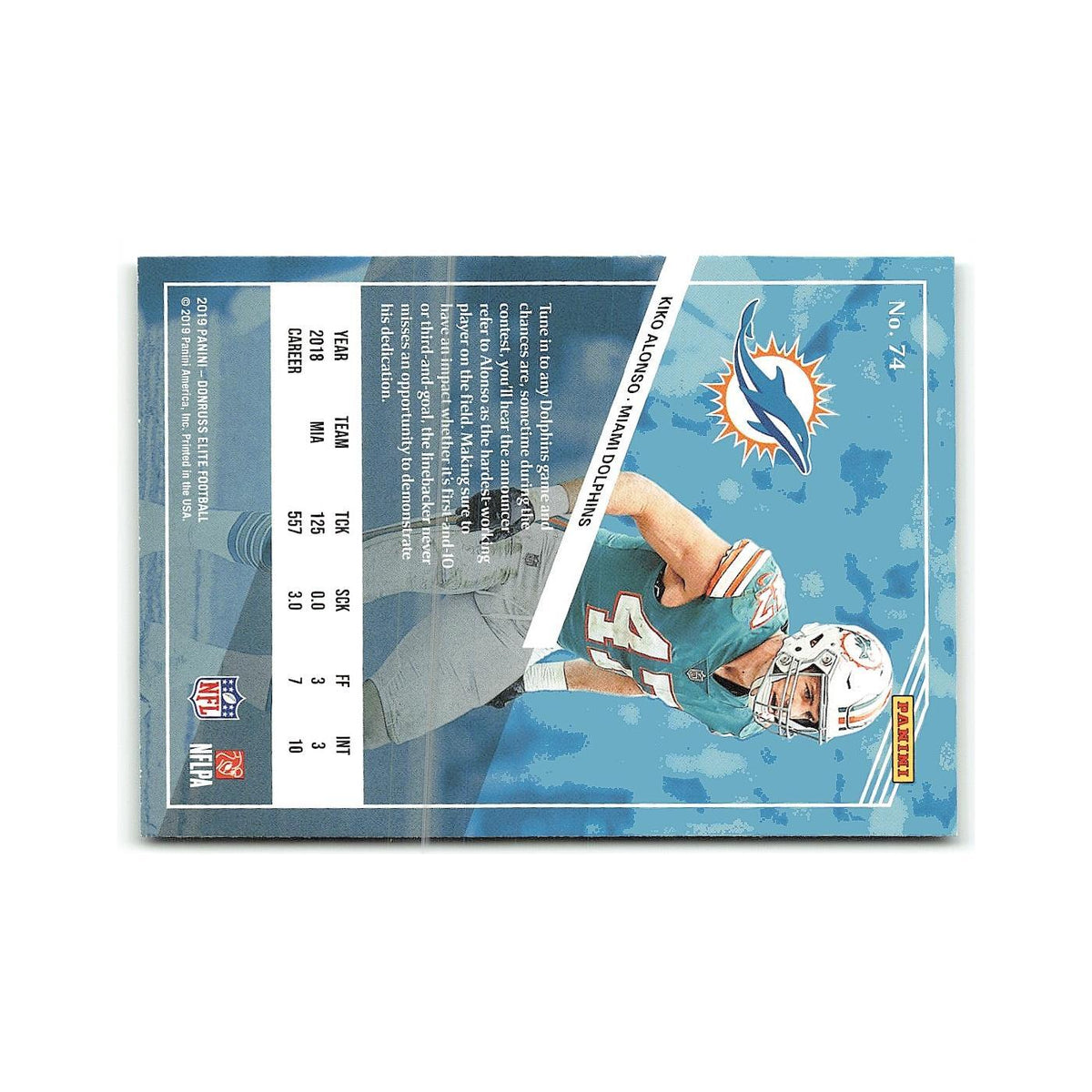 Kiko Alonso 2019 Donruss Elite #74 Miami Dolphins Football Card NM