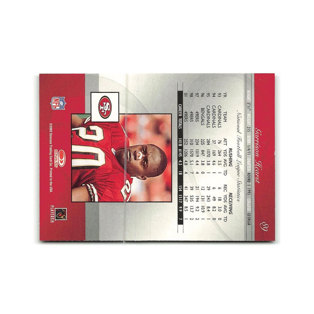Garrison Hearst 2002 Donruss Elite #89 San Francisco 49ers Football Card NM