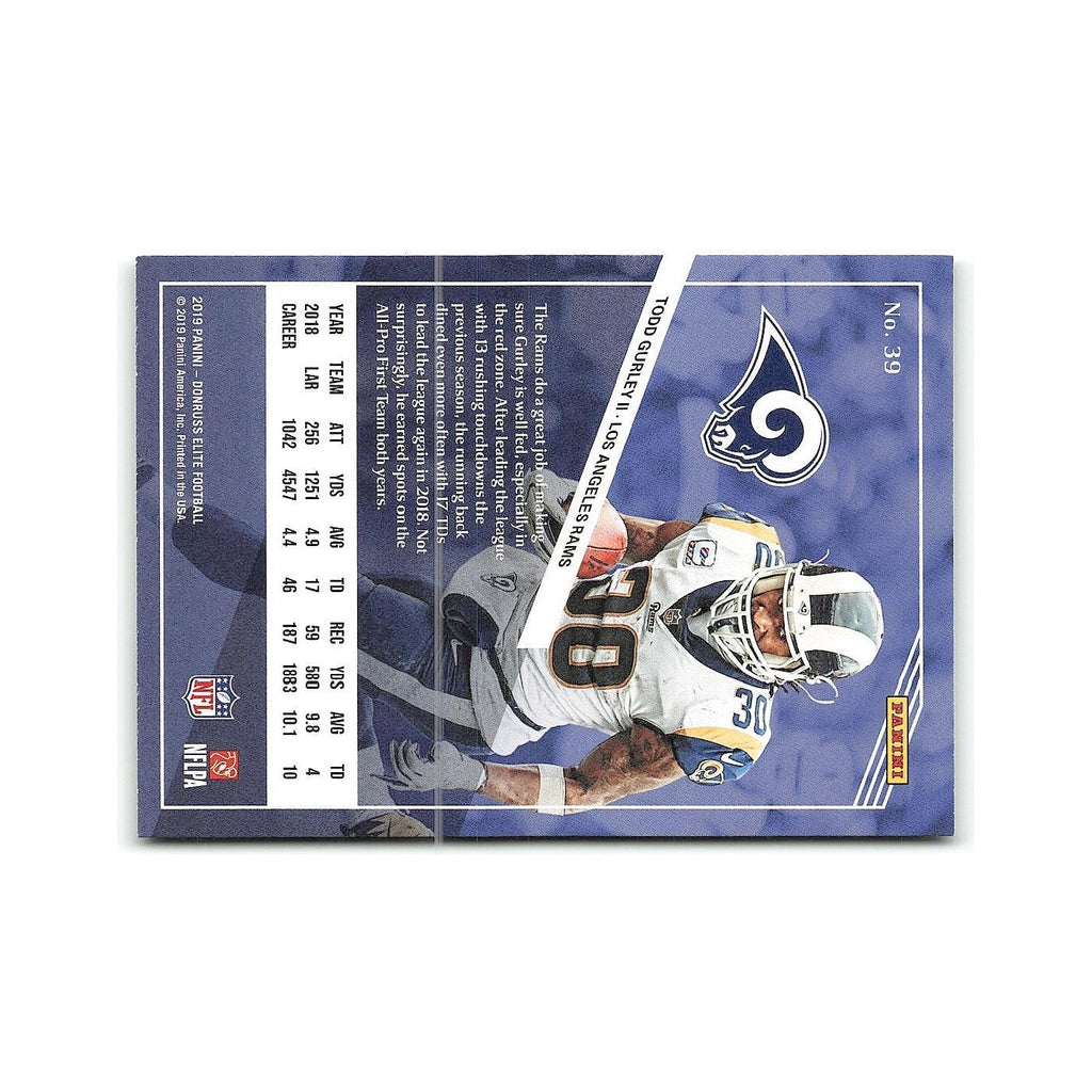 Todd Gurley II 2019 Donruss Elite #39 Los Angeles Rams Football Card NM