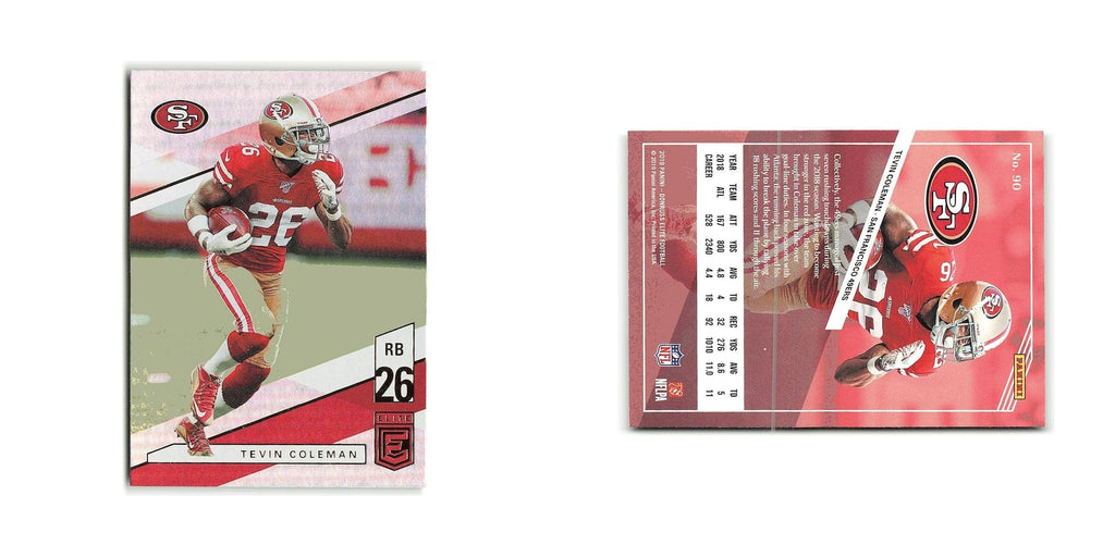 Tevin Coleman 2019 Donruss Elite #90 San Francisco 49ers Football Card NM