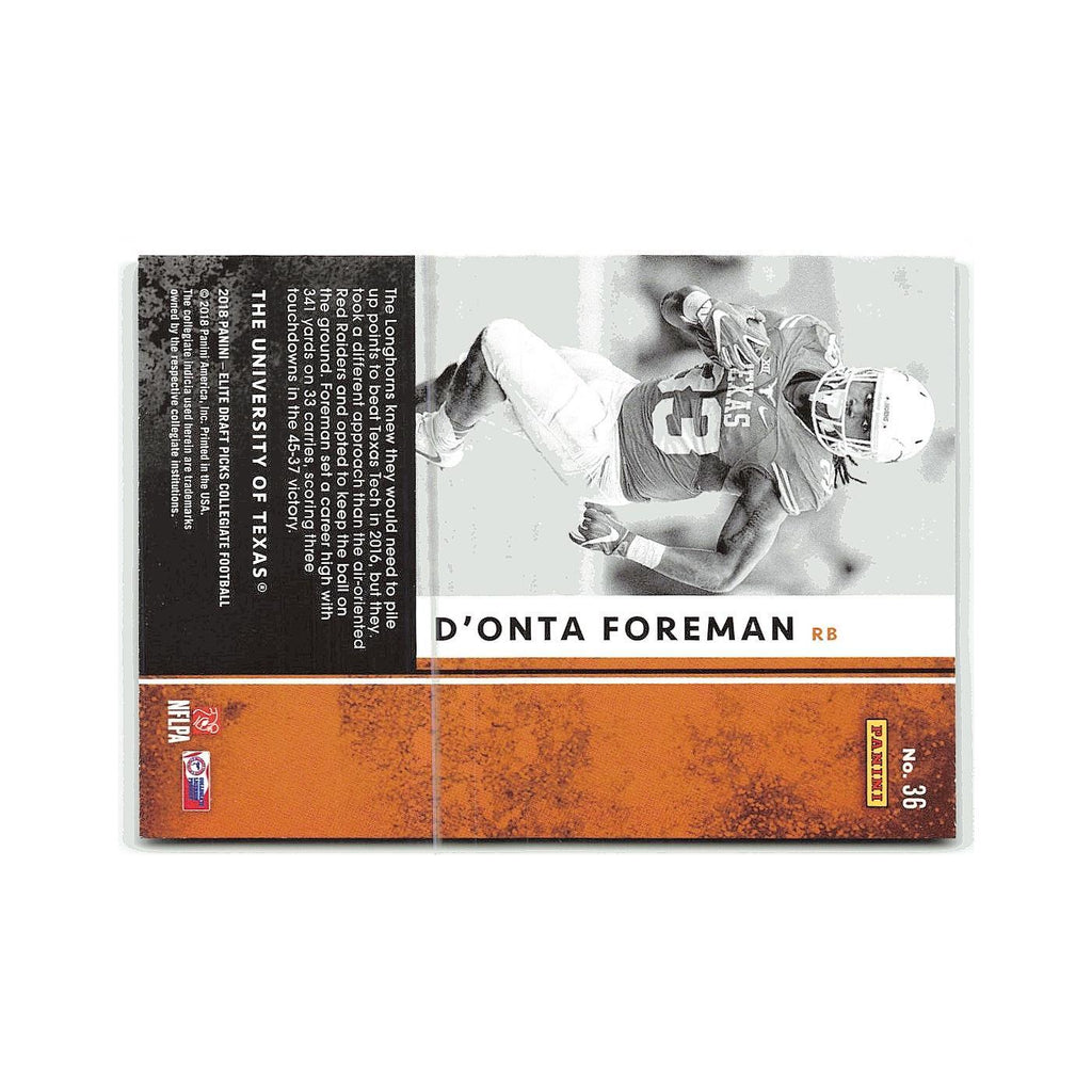D'Onta Foreman 2018 Panini Elite Draft Picks #36 Texas Longhorns NM
