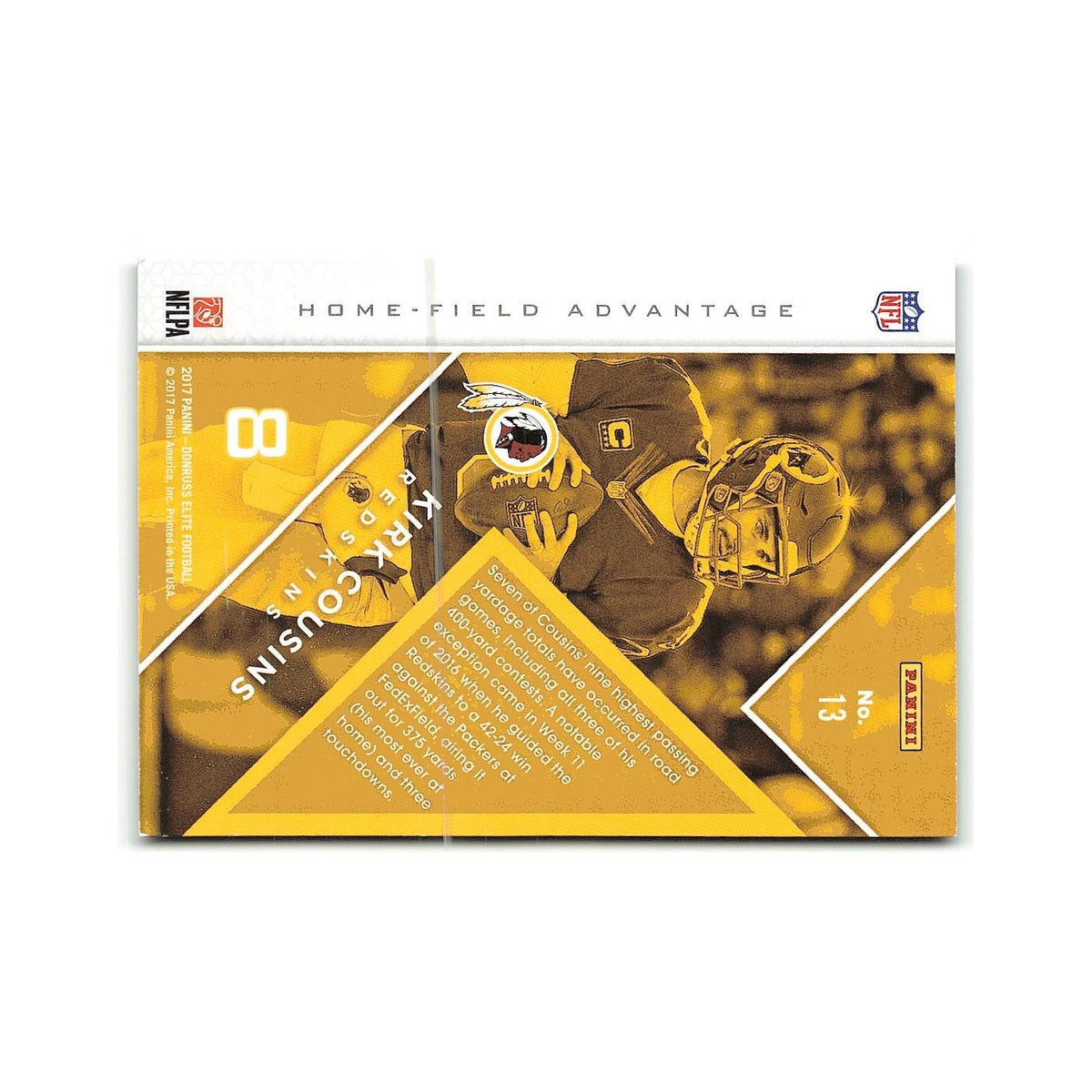 Kirk Cousins 2017 Donruss Elite #13 Washington Redskins Football Card NM