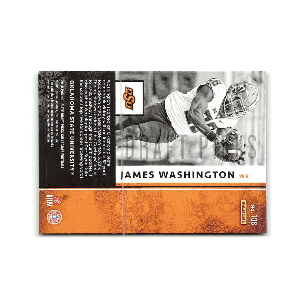 James Washington Rookie 2018 Panini Elite Draft Picks #108 NM