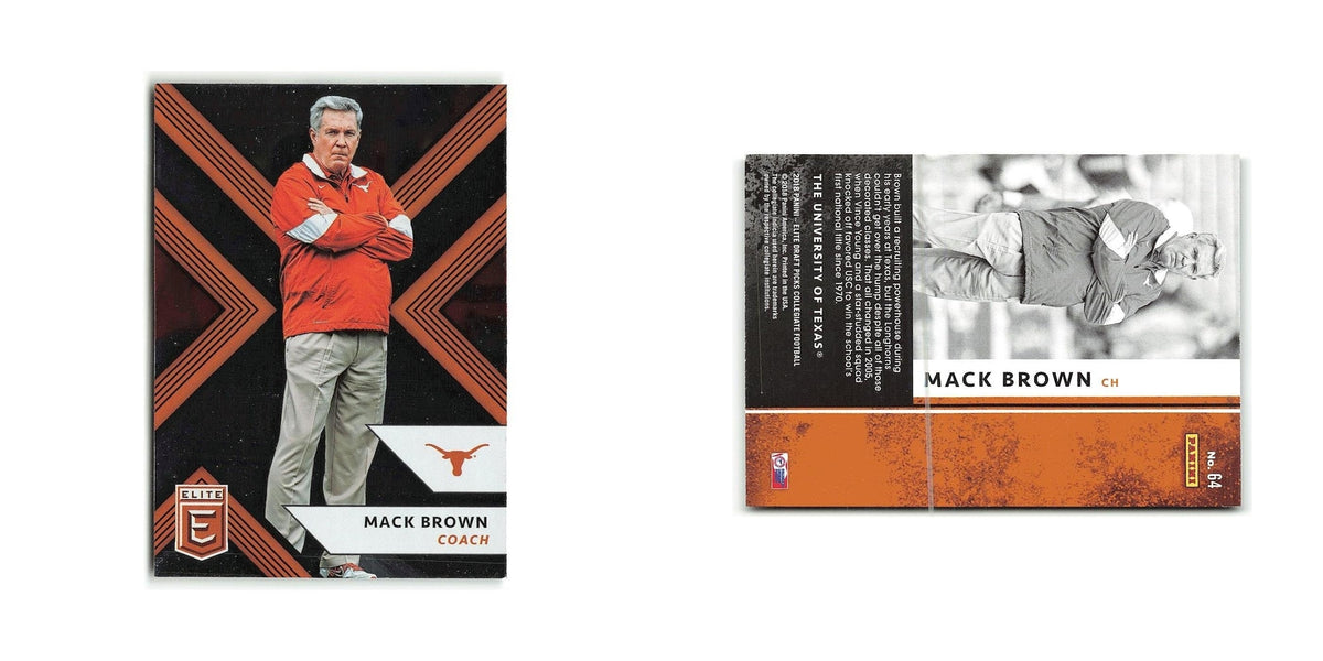 Mack Brown 2018 Panini Elite Draft Picks #64 Texas Longhorns Football Card NM