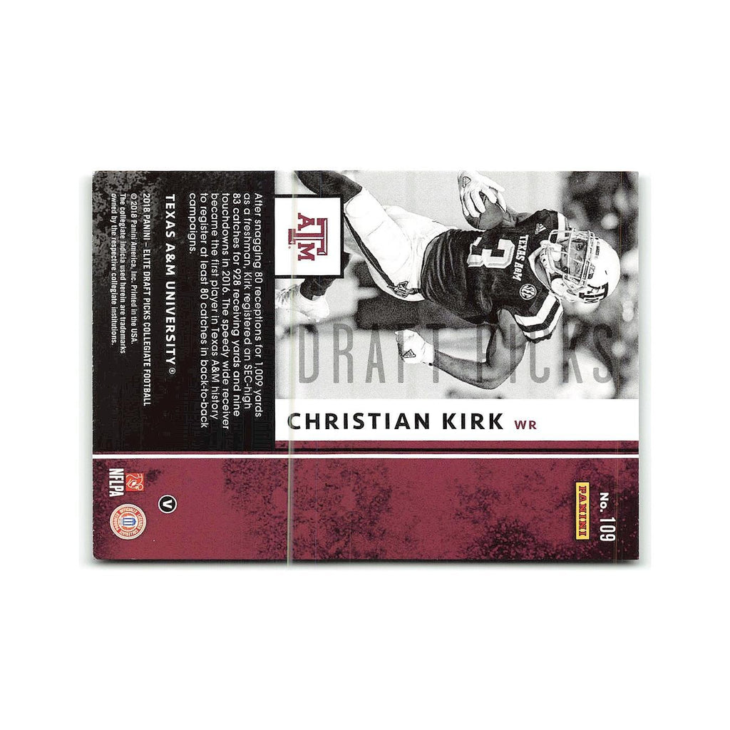 Christian Kirk Rookie 2018 Panini Elite Draft Picks #109 Texas A&M Aggies NM