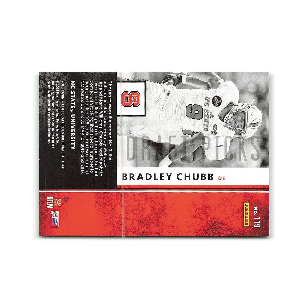 Bradley Chubb Rookie 2018 Panini Elite Draft Picks #119 NC State Wolfpack NM