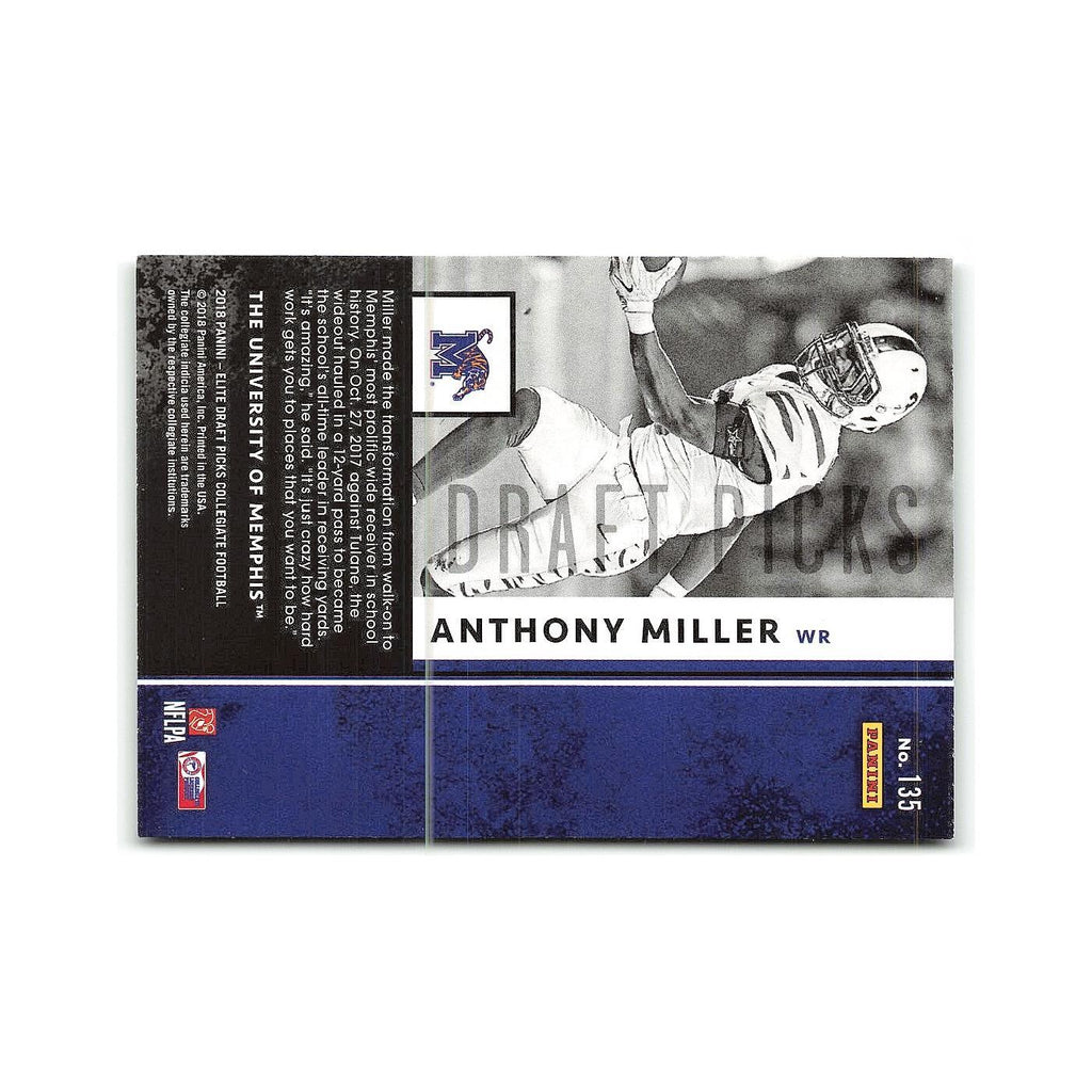Anthony Miller Rookie 2018 Panini Elite Draft Picks #135 Memphis Tigers NM