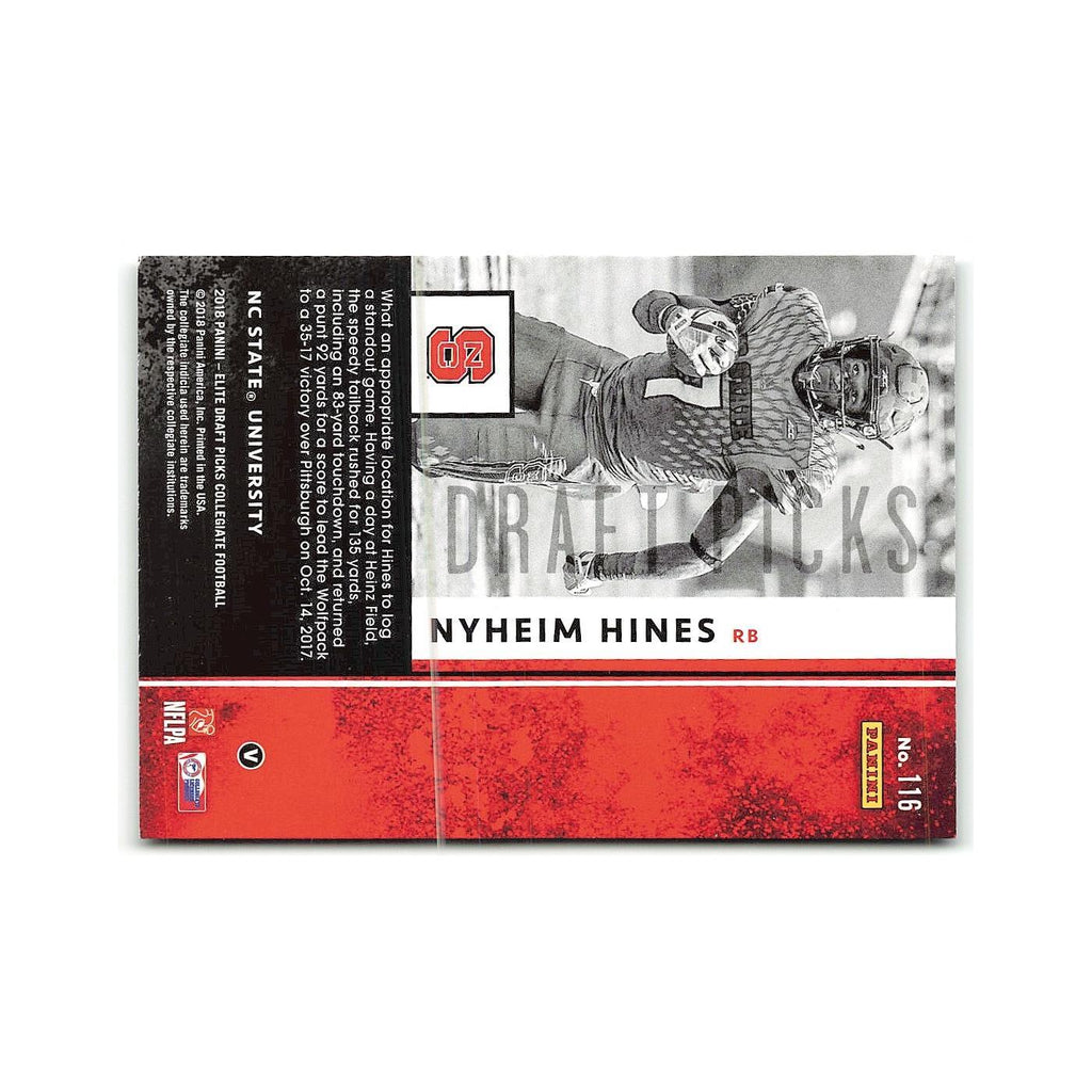 Nyheim Hines Rookie 2018 Panini Elite Draft Picks #116 NC State Wolfpack NM