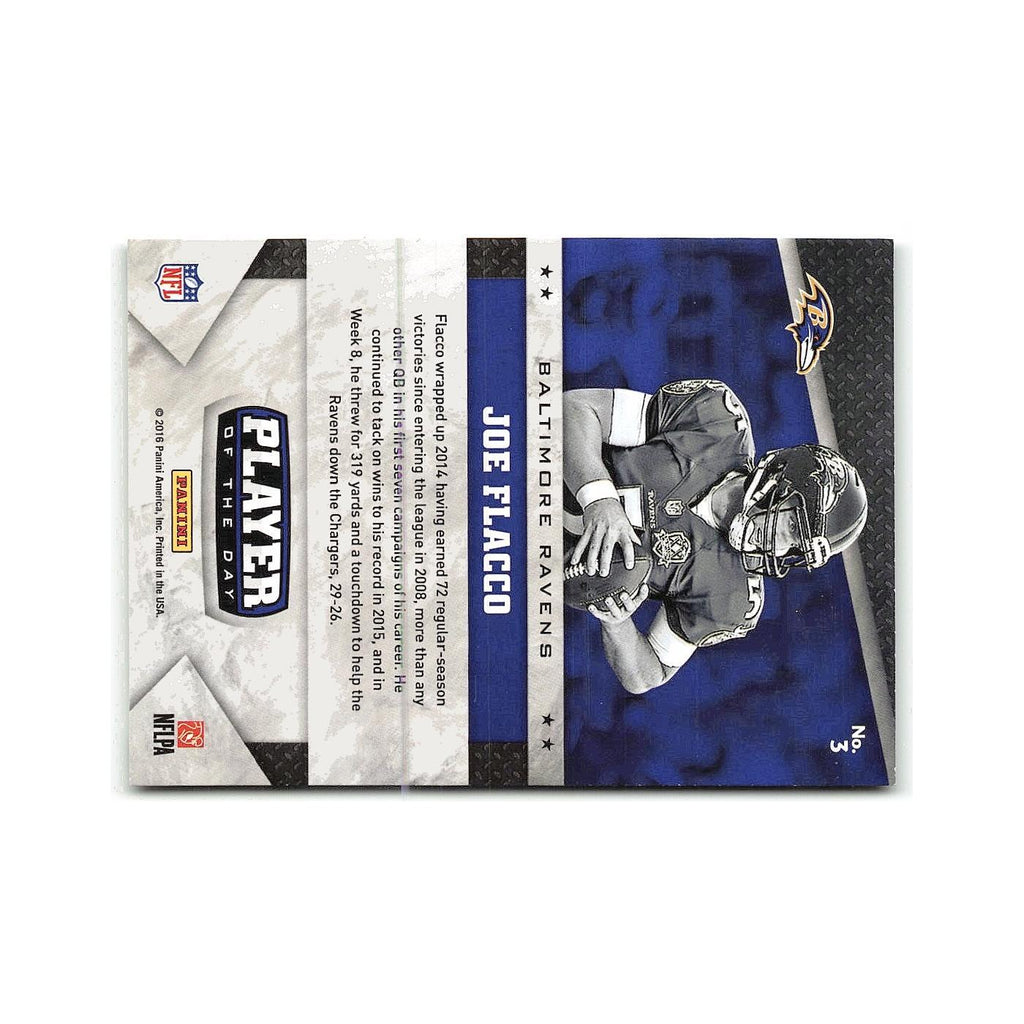 Joe Flacco 2016 Panini Player of the Day #24 Baltimore Ravens Football Card NM