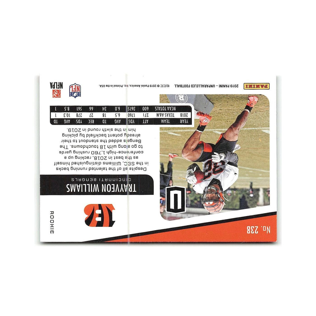 Trayveon Williams Rookie 2019 Panini Unparalleled #238 Cincinnati Bengals NM