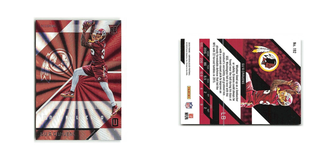 Su'a Cravens Rookie 2016 Panini Unparalleled #192 Washington Redskins NM