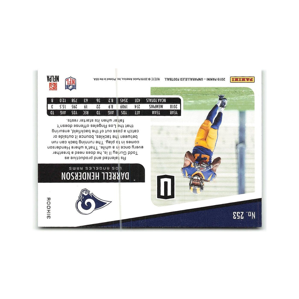 Darrell Henderson Rookie 2019 Panini Unparalleled #253 Los Angeles Rams NM