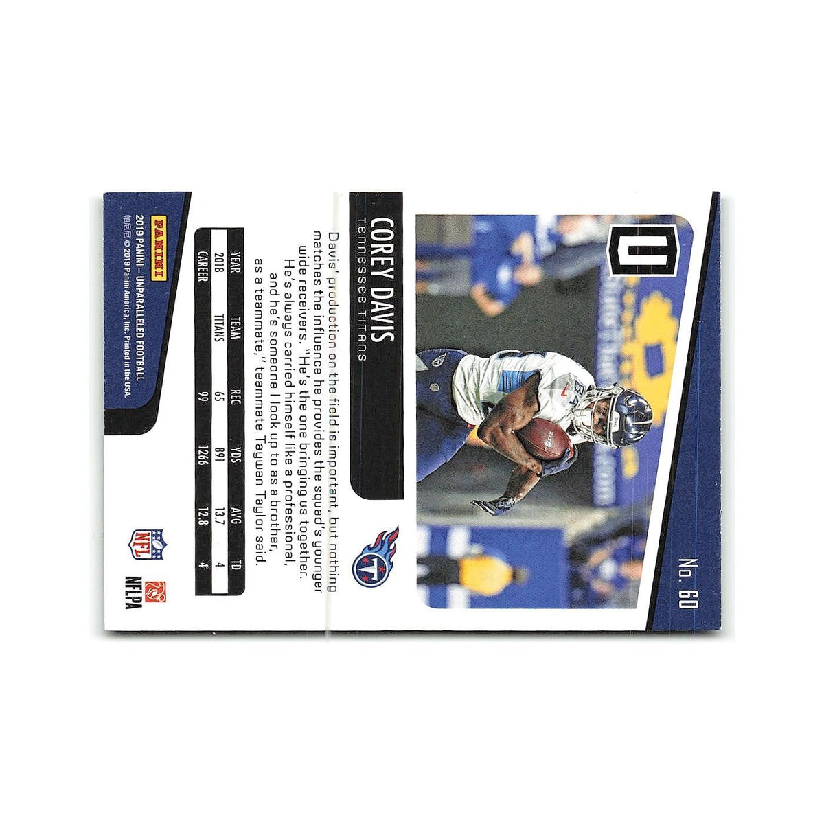 Corey Davis 2019 Panini Unparalleled #60 Tennessee Titans Football Card NM