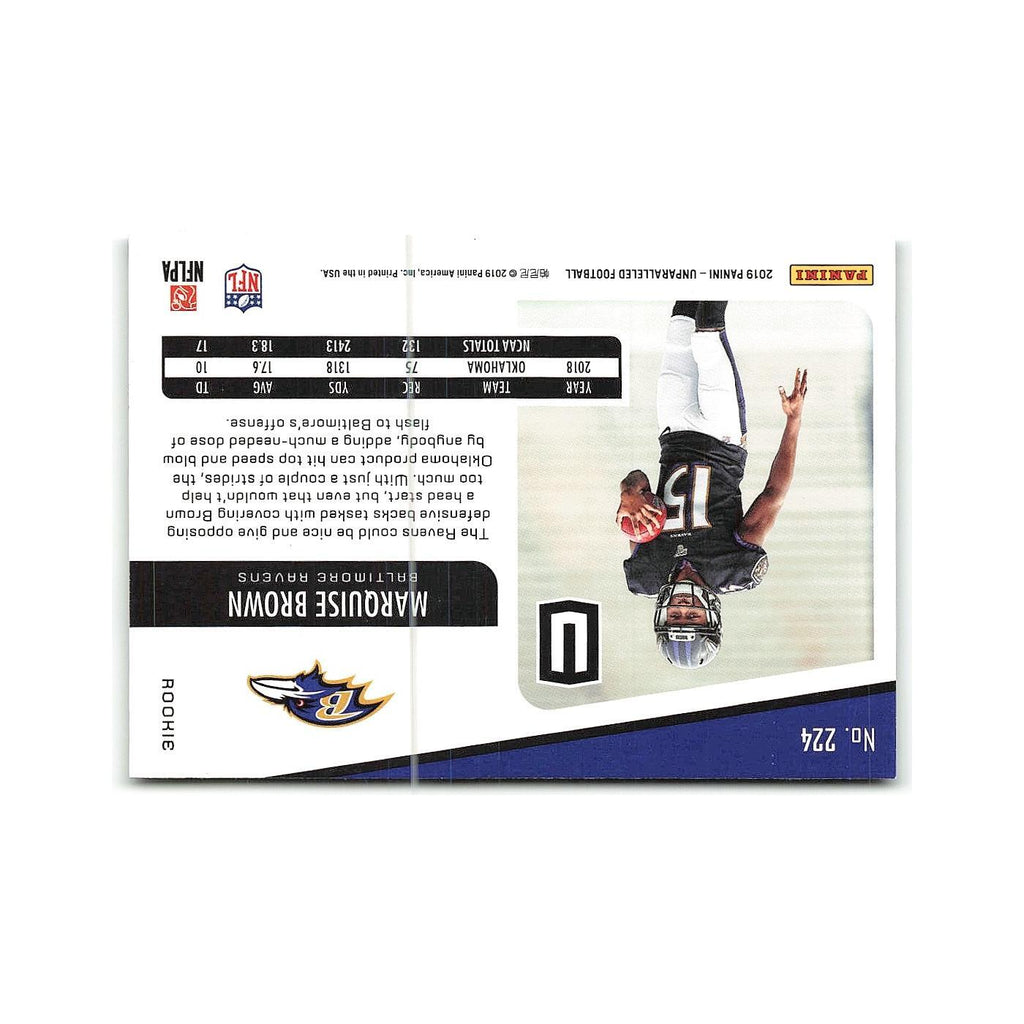 Marquise Brown Rookie 2019 Panini Unparalleled #224 Baltimore Ravens NM