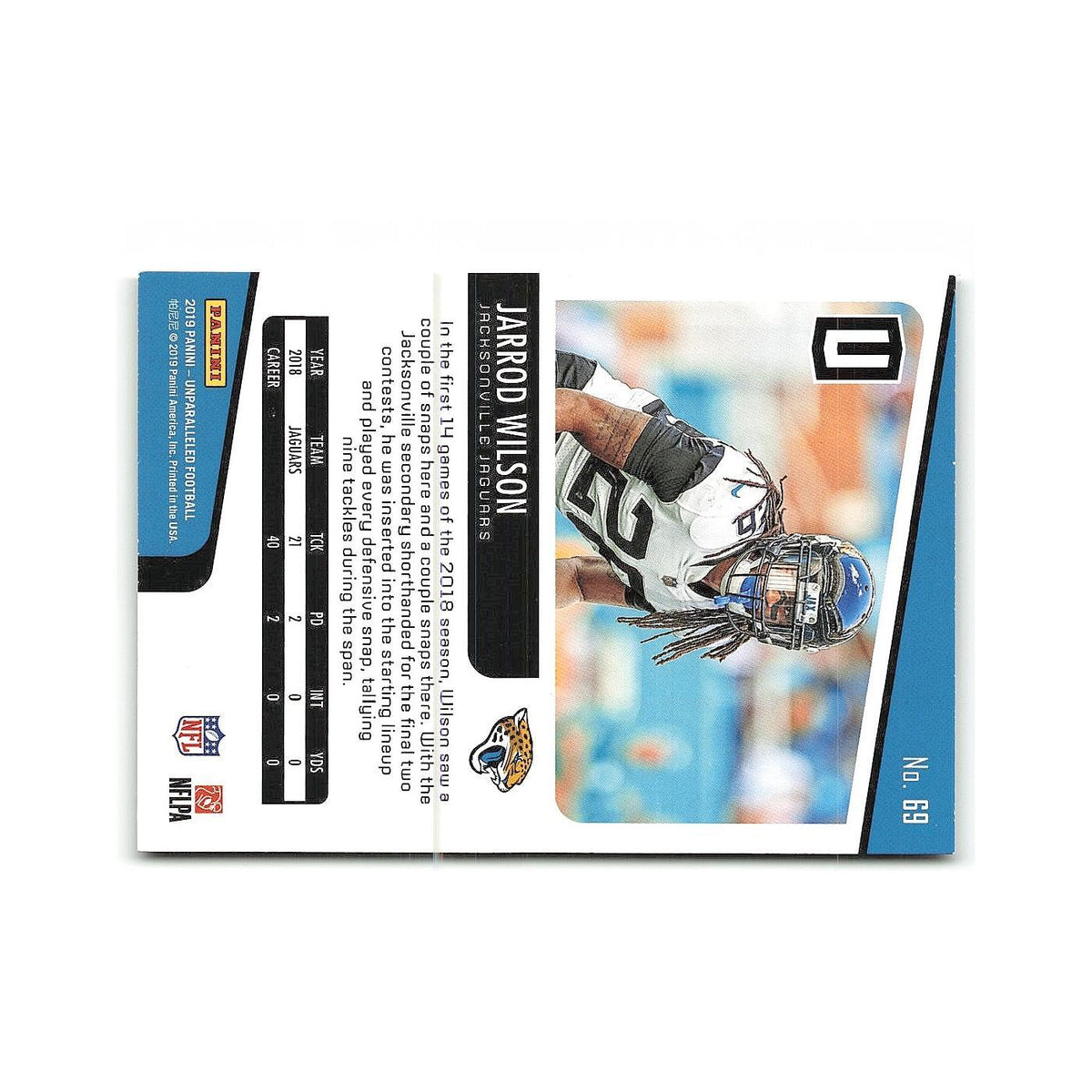 Jarrod Wilson Rookie 2019 Panini Unparalleled #69 Jacksonville Jaguars NM
