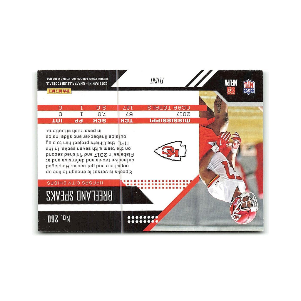 Breeland Speaks Rookie 2018 Panini Unparalleled #260 Kansas City Chiefs NM