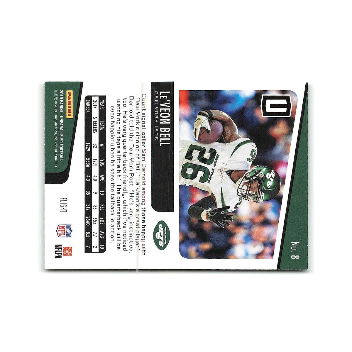 Le'Veon Bell 2019 Panini Unparalleled #8 New York Jets Football Card NM