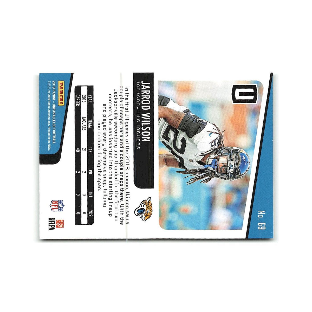 Jarrod Wilson Rookie 2019 Panini Unparalleled #69 Jacksonville Jaguars NM