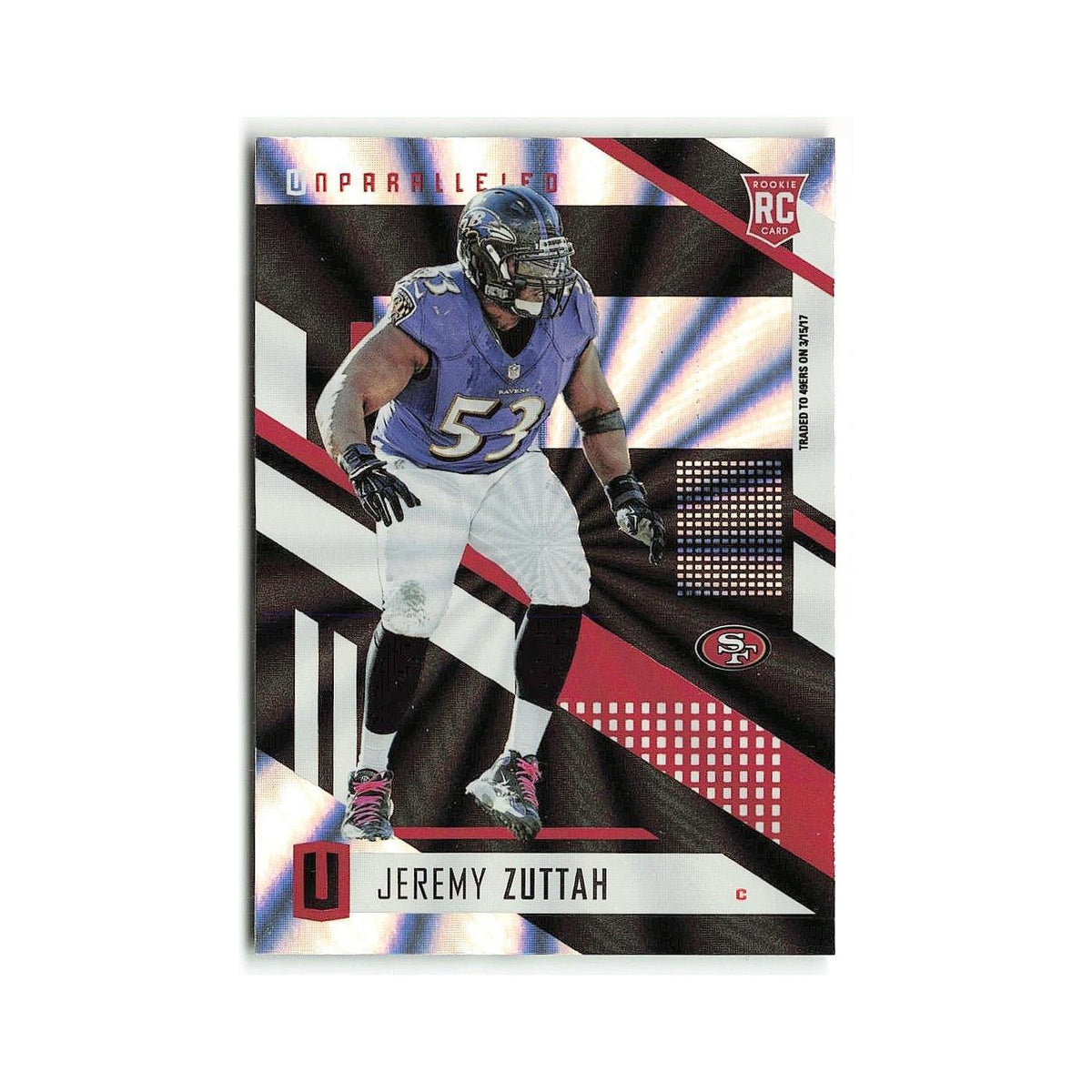 Jeremy Zuttah Rookie 2017 Panini Unparalleled Pink #195 San Francisco 49ers NM