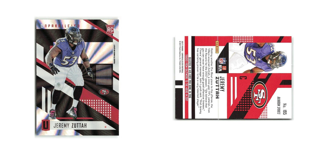 Jeremy Zuttah Rookie 2017 Panini Unparalleled Pink #195 San Francisco 49ers NM