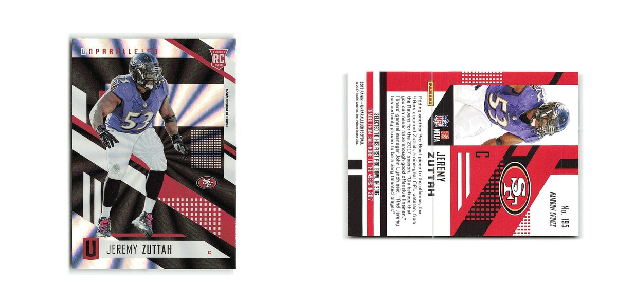 Jeremy Zuttah Rookie 2017 Panini Unparalleled Pink #195 San Francisco 49ers NM